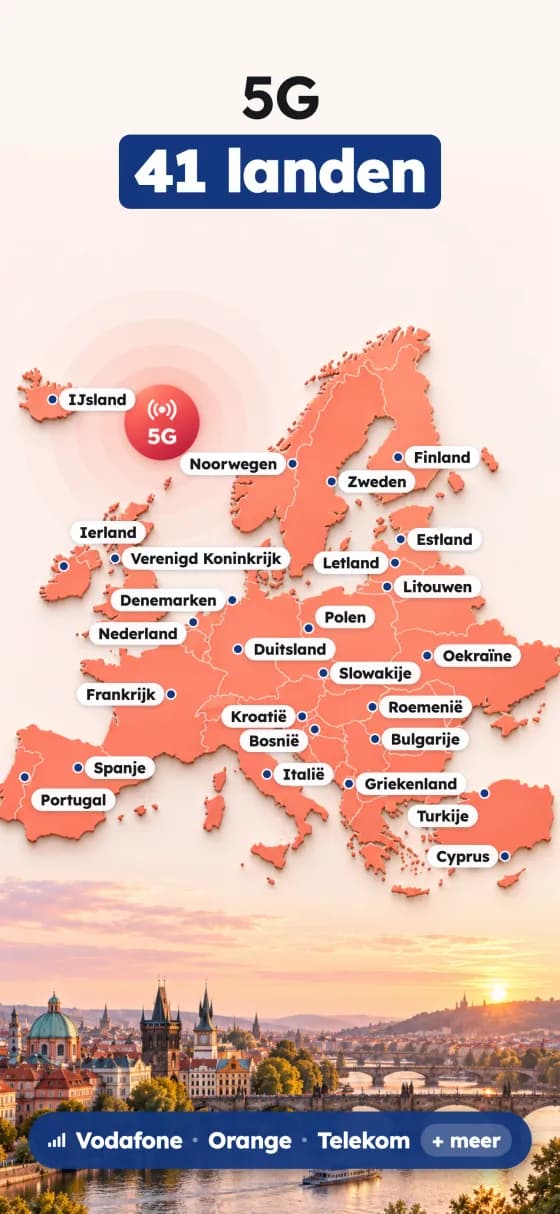 Schermafbeeldingen van de Europa eSIM-app