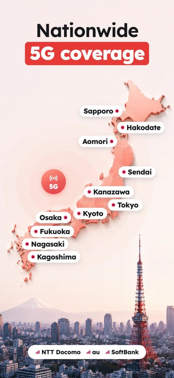 Знімки екрана застосунку Japan eSIM