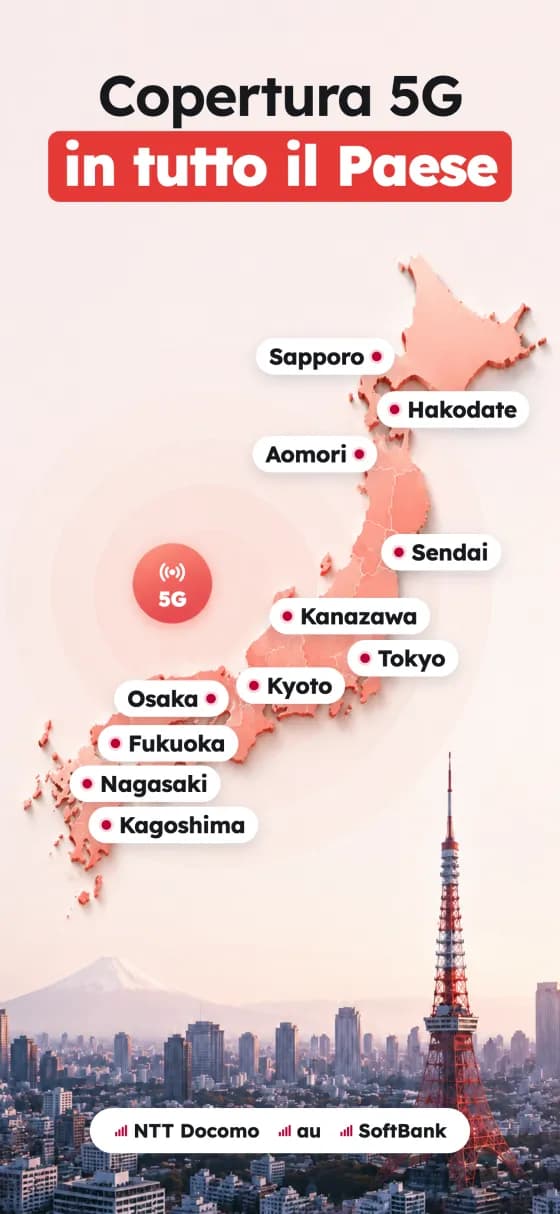 Screenshot dell'app Japan eSIM